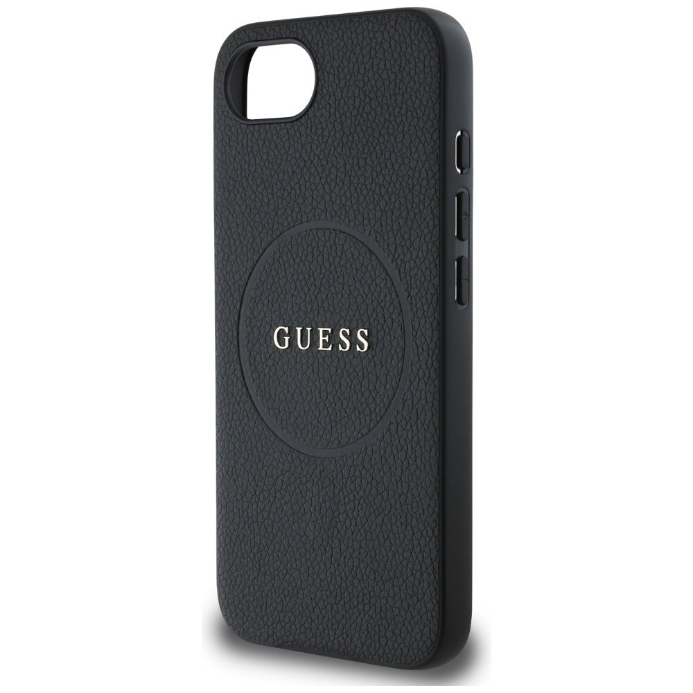 Etui Guess Grained Ring MagSafe do iPhone 16e czarny
